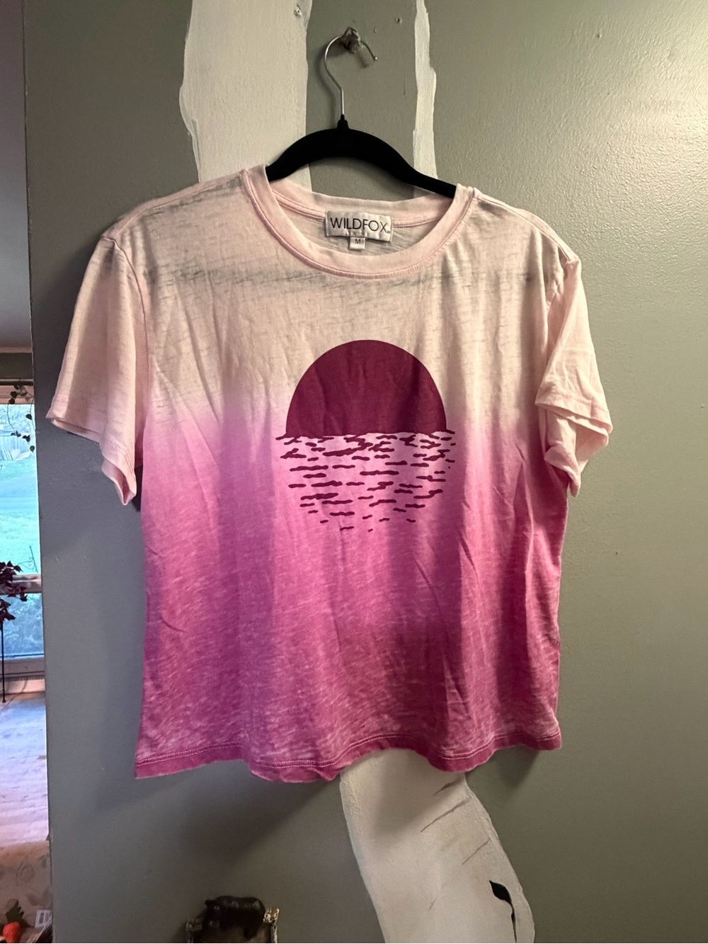 Wildfox Pink Gradient Sunset Graphic Short Sleeve Tee